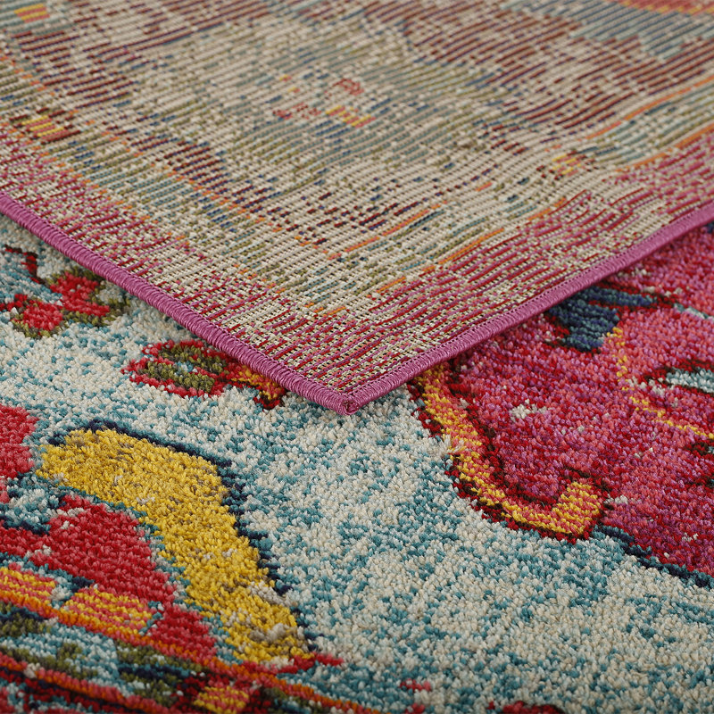 Mistana Loughlam Pink/Blue/Yellow Rug & Reviews Wayfair.co.uk